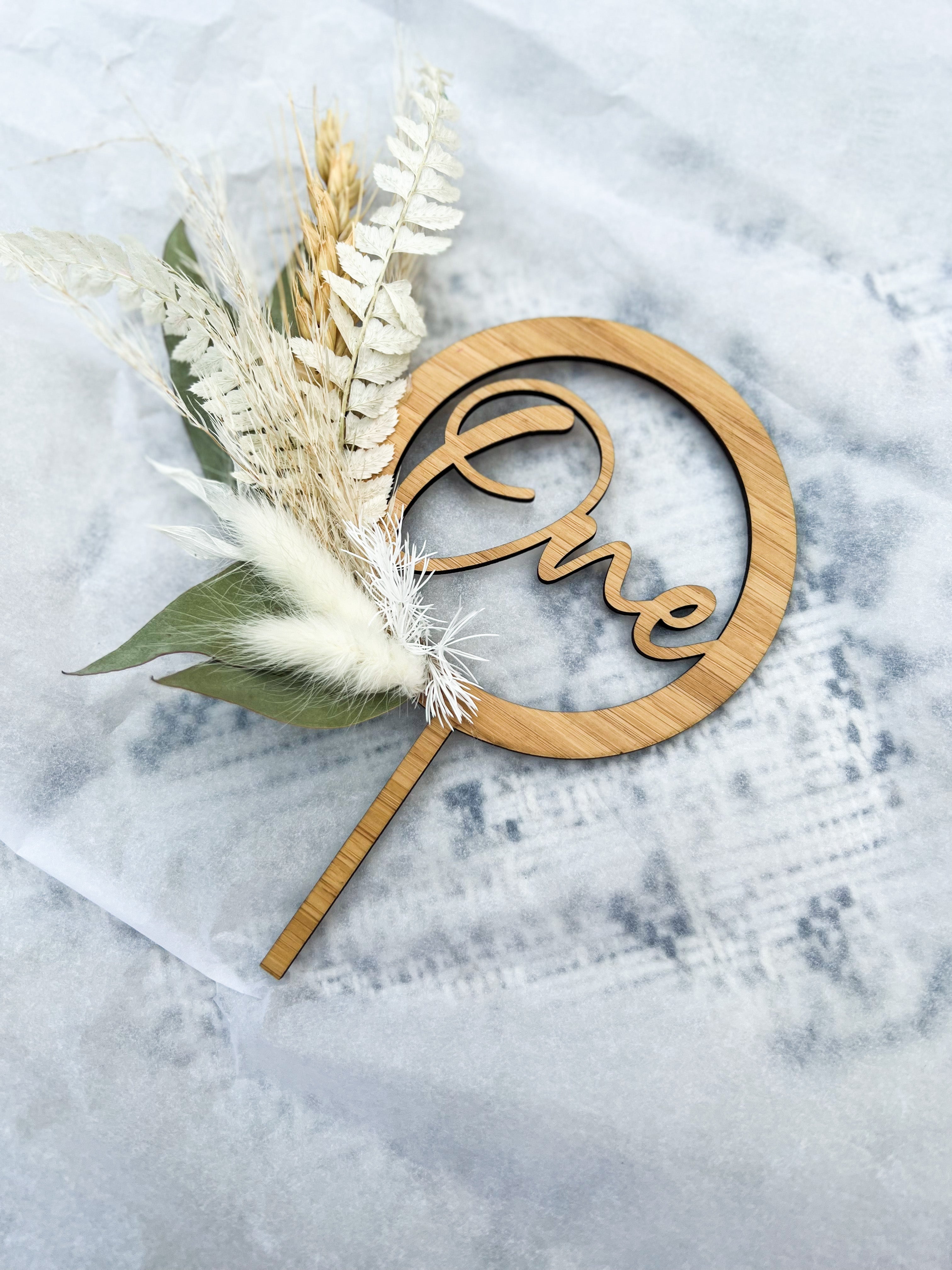 Floral hoop cake topper WCPARTYCO