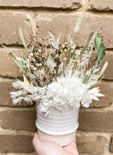 Load image into Gallery viewer, Dry flower arrangement - Mini in glazed pot.
